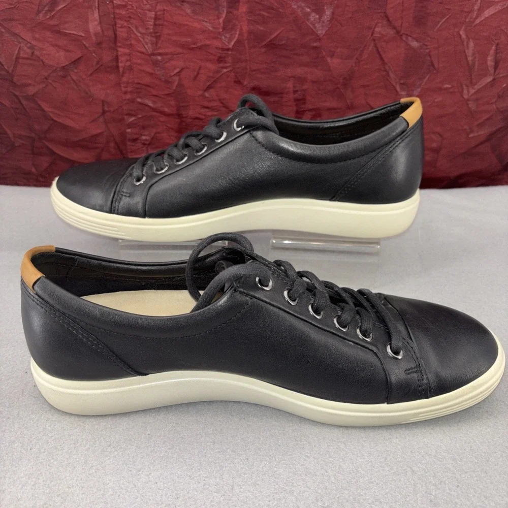 ECCO Soft 7 Black Leather Comfort Walking Sneakers Casual Shoes Womens Size 9 EC